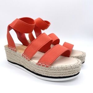 Dolce Vita Women’s Lury Orange Elastic Platform Espadrilles Sandals SZ 7